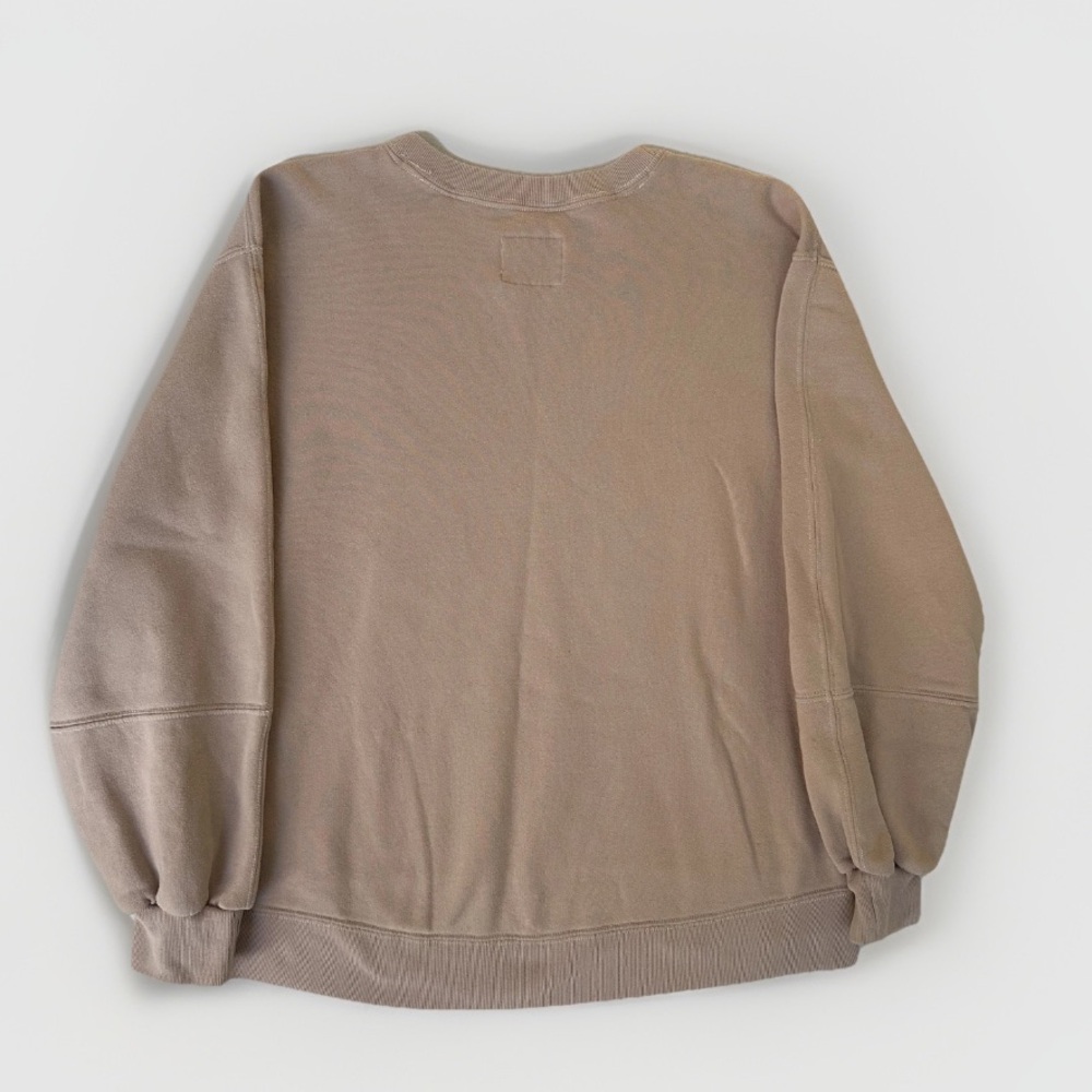 Abercrombie & Fitch Crewneck Soft Tan Pink Sweatshirt Oversized Women’s Size S - Picture 3 of 4